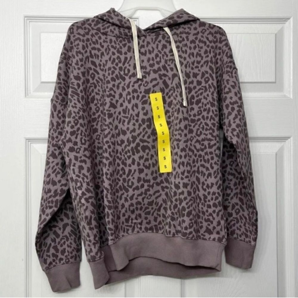 Women's Buffalo David Bitton Leopard Print Sweat Shirt Top Size S